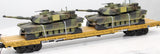 MTH Premier 20-90361 F TTX 60' Flat Car w/M1a Tank Loads O SCALE Like New