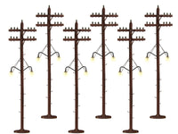 Lionel 6-37995 Lighted Scale Telephone Poles O Scale NEW