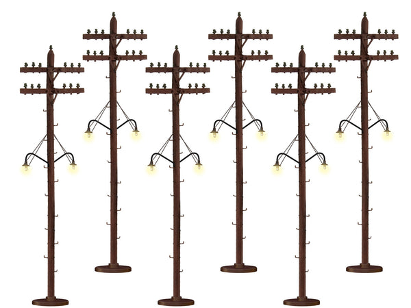 Lionel 6-37995 Lighted Scale Telephone Poles O Scale NEW