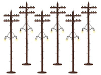 Lionel 6-37995 Lighted Scale Telephone Poles O Scale NEW