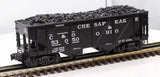 K-Line k-53050 C&O Diecst 2 Bay Hopper with Coal Load O SCALE Used Excellent No Box