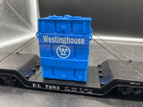 K-Line k692-1531 Westinghouse Diecast Depressed Center Flat Car w/transformer O SCALE Like New Damaged Box