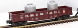 Lionel 6-6205 CANADIAN PACIFIC Long Gondola w/2 cannisters O Scale Like New