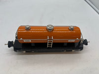 MTH Tinplate 11-70007  O Gauge Tinplate Orange w/ Nickel 2815 Oil Tank Car o scale Like New No Box