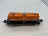 MTH Tinplate 11-70007  O Gauge Tinplate Orange w/ Nickel 2815 Oil Tank Car o scale Like New No Box