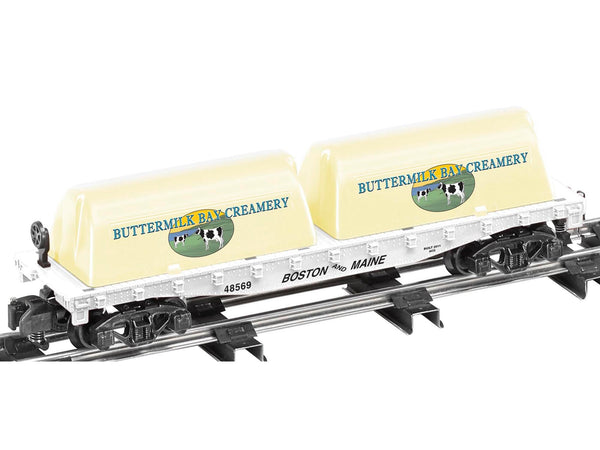 Lionel AMERICAN FLYER 6-48569 BUTTERMILK BAY CREAMERY FLATCAR W/MILK CONTAINERS S SCALE NEW