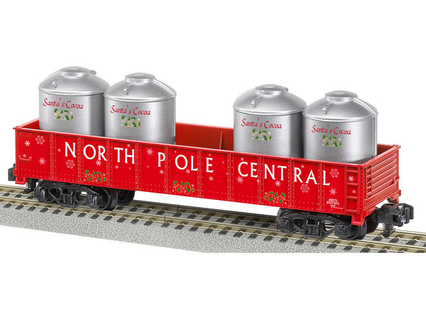 Lionel 6-48875 NORTH POLE CENTRAL GONDOLA WITH SANTA'S COCOA CONTAINERS S SCALE NEW