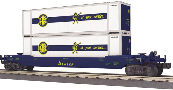 MTH Railking 30-76377 Alaska Husky Stack Car O SCALE Like New