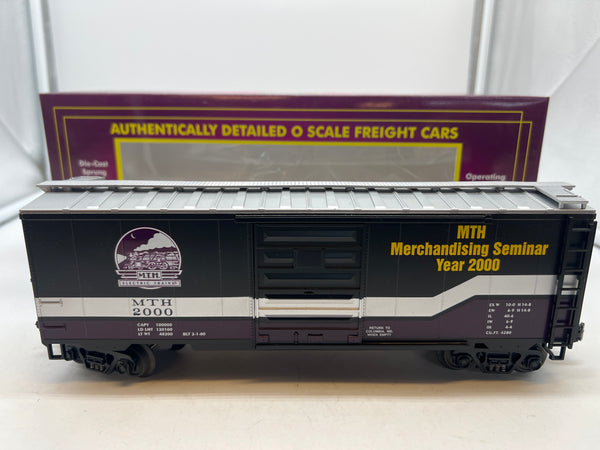 MTH Merchandising 20-93038 MTH Seminar Year 2000 40' Single Door Box Car O SCALE Like New