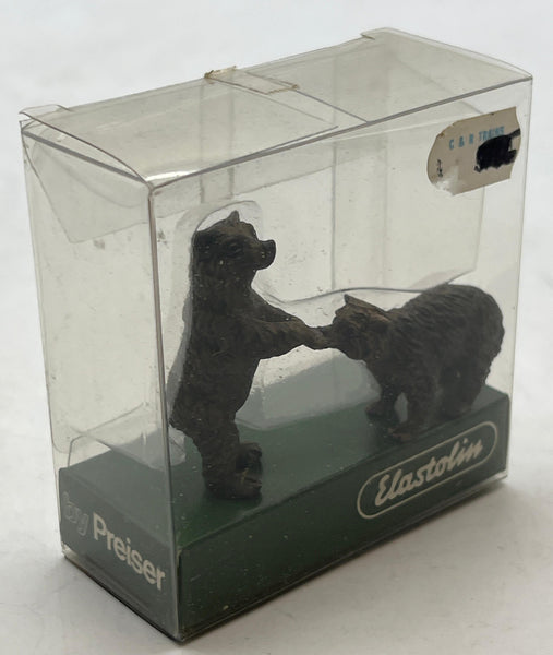 Preiser 5414 1/25 Black Bear Bear Cubs (2) Elastolin by Preiser G SCALE NEW