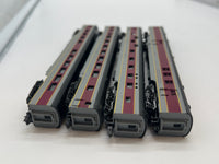 Con-Cor Set of 4 Erie Lackawanna Passener Cars N SCALE Used Excellent No Box