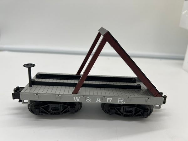 MTH Railking 30-76439 W.A.R.R. Flat Car (19th Century) - W.A.R.R. MISSING CANNON O SCALE AS IS Used