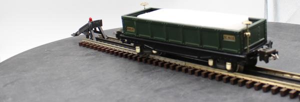 MTH Tinplate 10-1042 812 gondola car dark green with brass trim O SCALE Like New