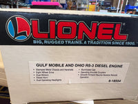 Lionel 6-18554  Gulf Mobile & Ohio RS-3 diesel locomotive #721 & display case O SCALE Like New