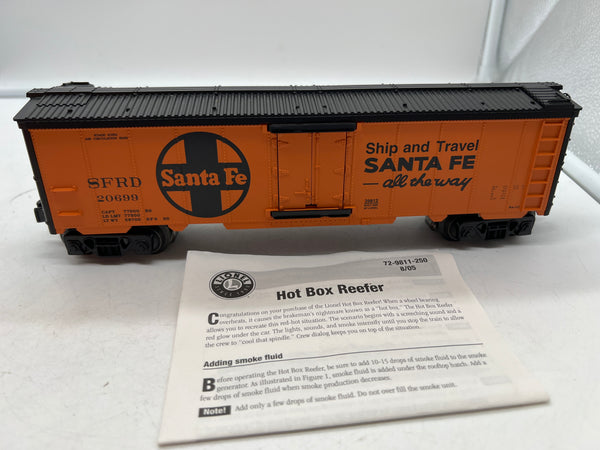 Lionel 6-29812 SANTA FE HOT BOX REEFER O SCALE Like New