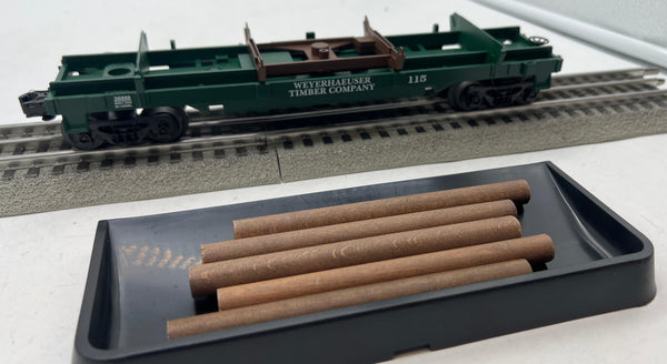 Lionel 6-26889 Weyerhaeuser Log Dump Car #116 O SCALE Like New