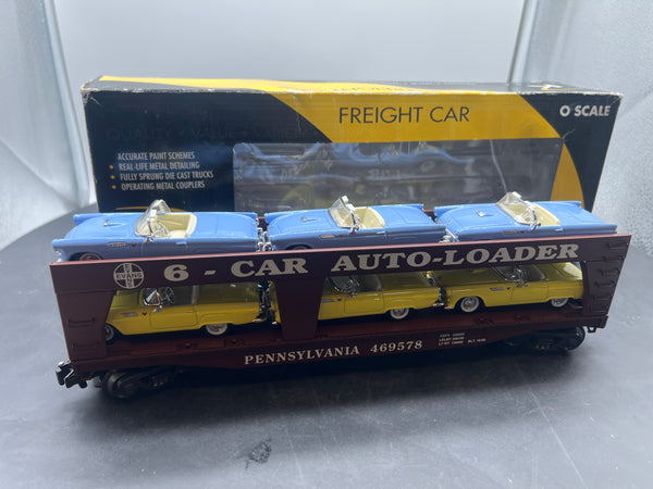 K-Line k694-1891 Pennsylvania Railroad PRR Classic Auto Loader w/Cars O SCALE Like New