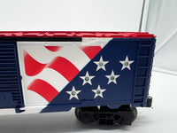 Lionel 6-26777 American flag patriotic boxcar with lights 2001 O SCALE NEW