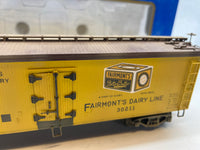 Atlas 6700 Fairmont Creamery Co Custom Decorated Woodside Reefer O SCALE WEATHERED AS IS Used Excellent