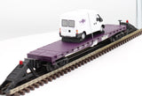MTH Railking 30-76674 RailKing Flat Car w/(1) 'Ford Transit Van O SCALE Like New