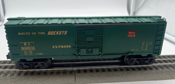 Lionel 6-16631 Rock Island Boxcar with Steam Railsounds O SCALE Like New