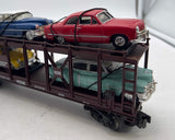 MTH 30-7628 MTH Auto Transportation Auto Carrier Flat Car RailKing 1957 O Scale Used as is