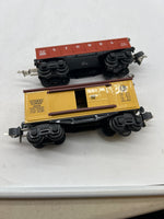 Lionel Tinplate set of 2 remake freight cars 2652 2655 Reefer and Gondola (gondola missing coupler housing black piece) O SCALE Used No Box