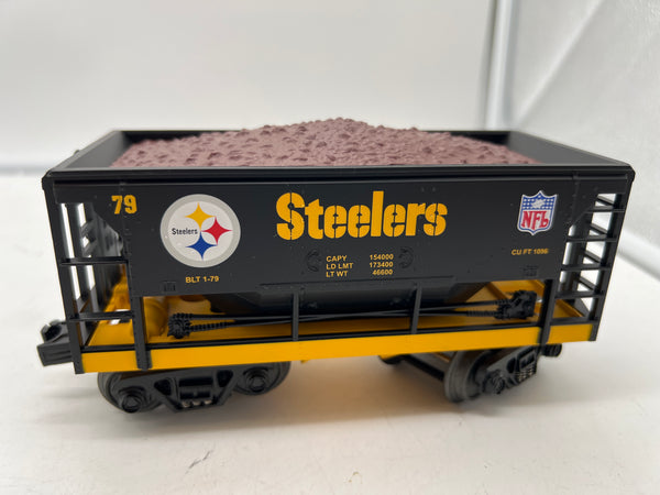 MTH Railking 30-4177A PITTSBURGH STEELERS ORE CAR WITH LOAD O SCALE Like New