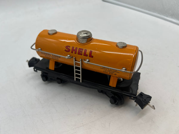 MTH Tinplate 11-70038 SHELL TANK CAR 2654 O SCALE Used Excellent No Box