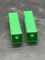 Set of 2 Evergreen Intermodal Containers N Scale Like New