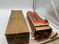 Lionel Postwar 2343P 2343T Santa Fe F-3  Diesel Locomotives set (1 pwd) with screens &  1 original box, 1 wrong box O SCALE Used Damaged Box