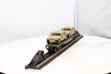 Model Train Sales Inc. DODX-39603  Military Flat Car W/2 M.P. Hummers O SCALE Like New