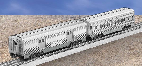 Lionel 6-35413 LIONEL LINES ALUMINUM STREAMLINED PASSENGER CAR 2-PACK 2530 & 2534 O SCALE Like New