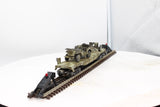 Lionel 6511-2 Military Flat Car w/ Jeep and cannon Trailer O SCALE this is a custom item  Like New WRONG BOX