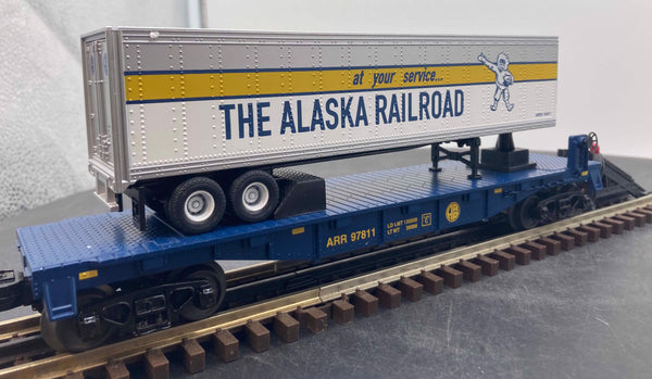 MTH Railking 30-76427 Alaska RailKing Flat Car w/40' Trailer Scale O SCALE Like New