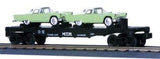 MTH 30-7613 MTH w/T-Birds Auto Transport Flat Car RailKing O Scale Like New