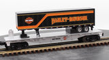 MTH Railking 30-76157 Harley-Davidson Flat Car w/40' Trailer O SCALE NEW