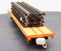 MTH Premier 20-95147 Norfolk Southern 60' Flat Car w(4) ScaleTrax 10" Straights O SCALE Like New Damaged Box