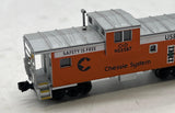 Atlas 30431   Extended Vision Caboose Chessie System Safety C&O Orange N SCALE Used Excellent Damaged Box