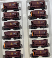 Walthers 932-4558 DULUTH, MISABE & IRON RANGE Taconite Ore Car Gold Line #2 12 car set HO Scale Used Excellent missing couplers as is