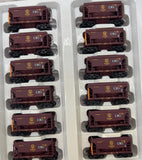 Walthers 932-4558 DULUTH, MISABE & IRON RANGE Taconite Ore Car Gold Line #2 12 car set HO Scale Used Excellent missing couplers as is