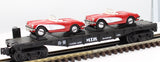 MTH Railking 30-7624 Auto Transport Flat Car MTH w/Ertl '64 Vettes #1964 O SCALE Like New