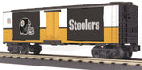 MTH Railking 30-74286 NFL - Pittsburgh Steelers 40' Window Box Car w/Helmets O SCALE Like New