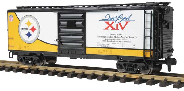 MTH 70-74075  Pittsburgh Steelers 40' Box Car -  Super Bowl 14  G scale limited NEW