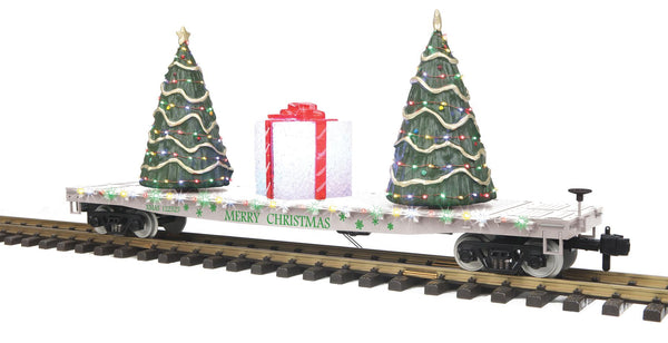 MTH One Gauge 70-76078 Christmas One Gauge Christmas Flat Car w/Lighted Christmas Trees limited G SCALE NEW
