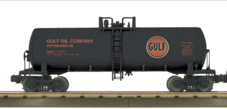 MTH Railking 30-7059B Gulf Oil Company Pittsburgh PA Tank Car  (black/ orange) O SCALE NEW