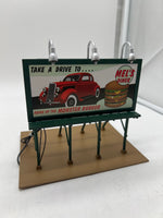 MTH Railking 30-90529 Mel's Diner Lighted Billboard Monster Burger O SCALE NEW