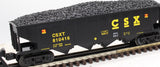 MTH 30-4233A CSX 4 Bay Hopper w/ Coal load O Scale Like New