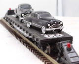 Lionel 6-17537 Flatcar with Black Touring Coupes Route 66 O Scale Like New
