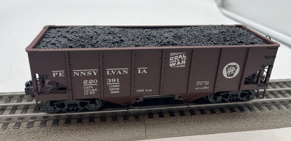 K-Line O K6253-1891 Pennsylvania PRR coal goes to war Die Cast 2-Bay Hopper Coal k6253-1891 O SCALE Like New